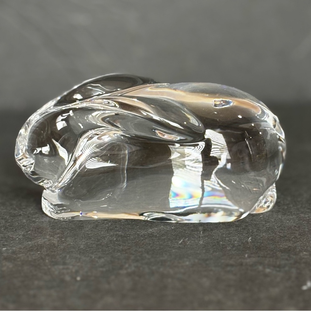 Vintage Atlantis (?) Crystal Bunny Rabbit Figurine Paperweight